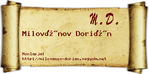 Milovánov Dorián névjegykártya